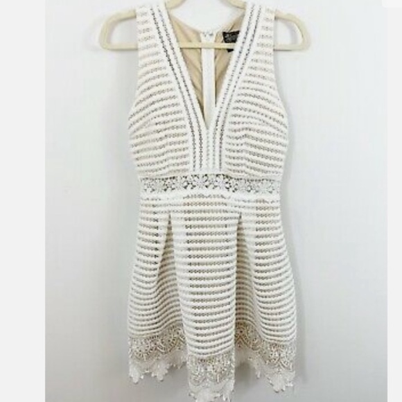 James Coviello Anthro BHLDN WhiteMayfair Embroidered Floral NudeUnderlay Dress 6 - Picture 5 of 16